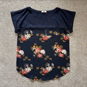 Mason & Belle navy floral top xs like new